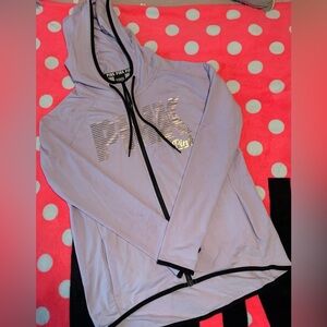 VS PINK activewear zip hoodie Small Lilac/Gold NWOT